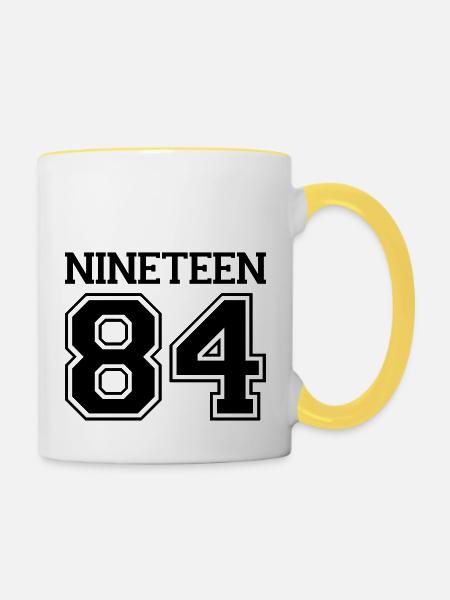 1984 - Tasse zweifarbig - Weiß/Gelb