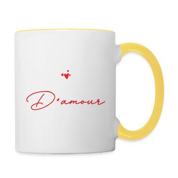 Tata d'amour Humour Cadeau - Mug contrasté - blanc/jaune - Droite