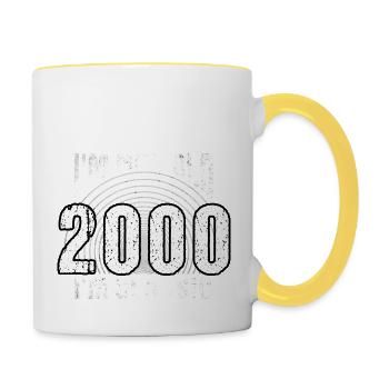 Ich bin nicht alt, ich bin Klassik , Jahrgang 2000 Retro 24 - Tasse zweifarbig - Weiß/Gelb - Rechts