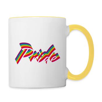 Rainbow Pride, gay, lesbienne, lgbtq Chemise - Mug contrasté - blanc/jaune - Droite