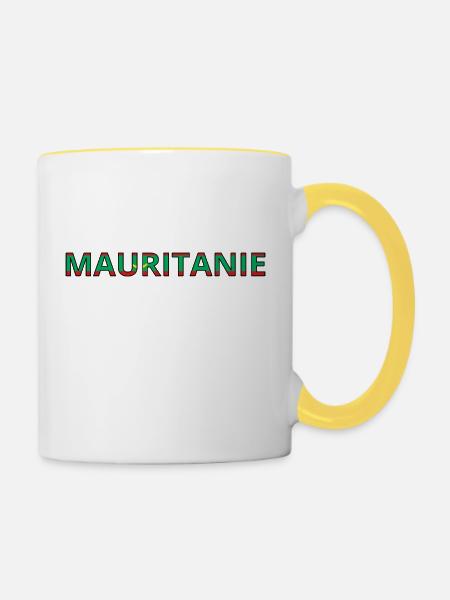 Flagge von Mauretanien - Tasse zweifarbig - Weiß/Gelb