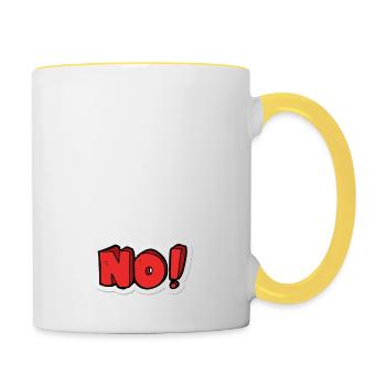 Before You Ask No Funny Humor Gifts Funny - Contrasting Mug - white/yellow - Right