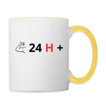 24 heuresplus - Mug contrasté - blanc/jaune - Droite