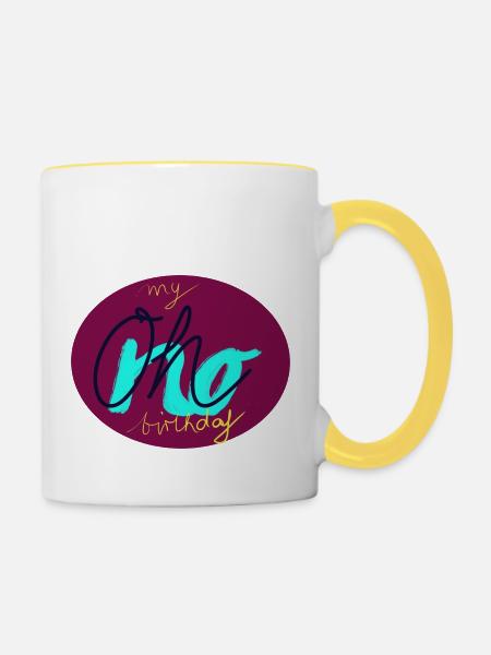 Oh no - Tasse zweifarbig - Weiß/Gelb