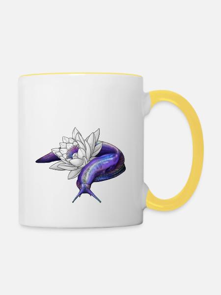 Lotus Schnecke - Tasse zweifarbig - Weiß/Gelb