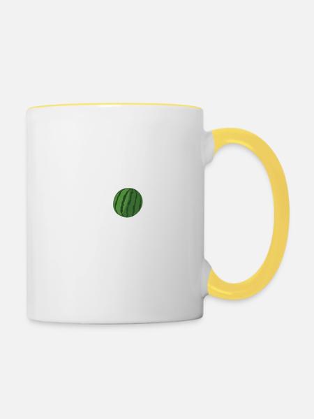 Herzschlag der Wassermelone - Tasse zweifarbig - Weiß/Gelb