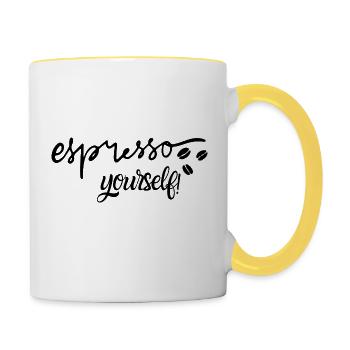 espresso yourself - Tasse zweifarbig - Weiß/Gelb - Rechts