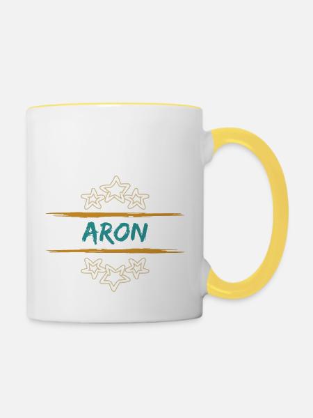Aron - Tasse zweifarbig - Weiß/Gelb