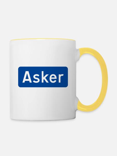 Asche - Tasse zweifarbig - Weiß/Gelb