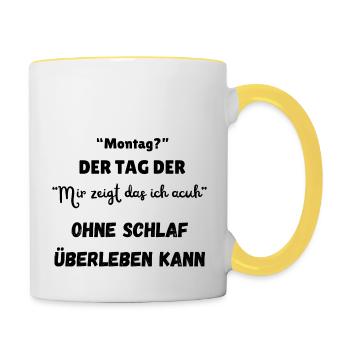 « Le jour d’après » - Mug contrasté - blanc/jaune - Droite