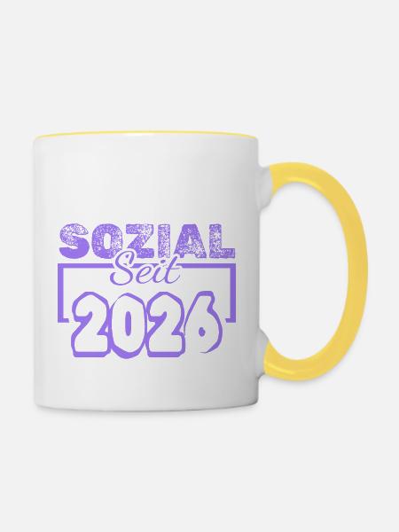 2026 - Tasse zweifarbig - Weiß/Gelb