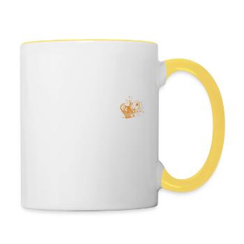 Nora Custom Name für Frauen Kinder Kleinkinder - Nora - Tasse zweifarbig - Weiß/Gelb - Rechts