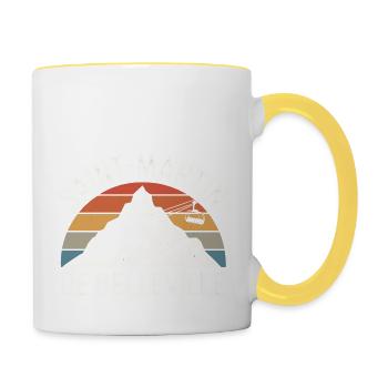 Saint-Martin-de-Belleville - Mug contrasté - blanc/jaune - Droite
