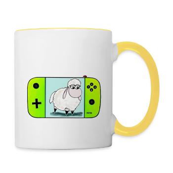 Wolly Sheepling the Handheld - Contrasting Mug - white/yellow - Right
