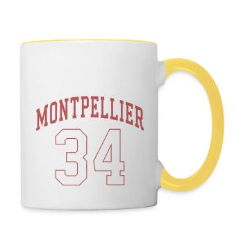 Montpellier 34 - Mug contrasté - blanc/jaune - Droite