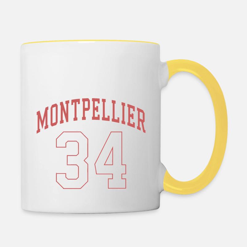 Montpellier 34 - Mug contrasté - blanc/jaune