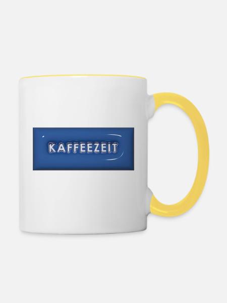 Kaffeezeit 1 - Tasse zweifarbig - Weiß/Gelb