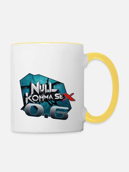 Nullkomma sechs - Tasse zweifarbig - Weiß/Gelb