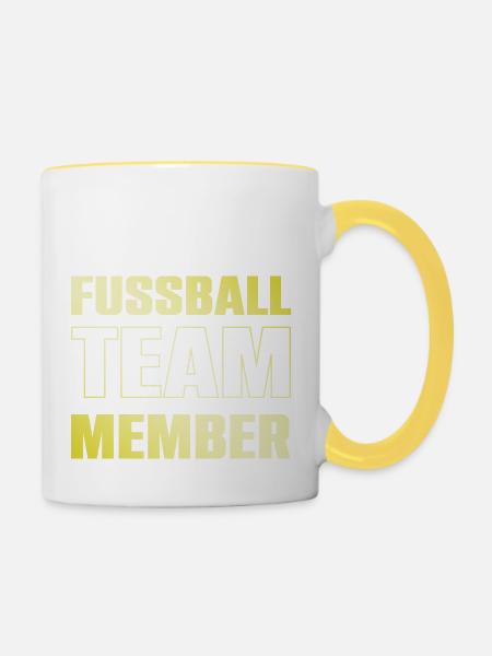 Fussball Team - Tasse zweifarbig - Weiß/Gelb