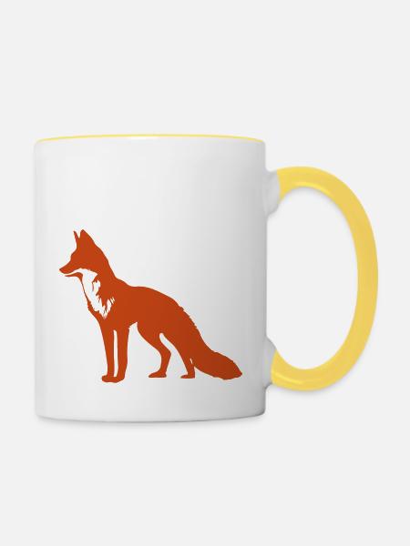 fox - Tasse zweifarbig - Weiß/Gelb