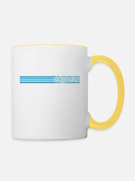 Cayden als Style - Tasse zweifarbig - Weiß/Gelb