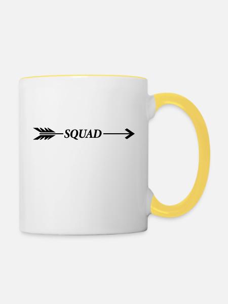 squad pfeil - Tasse zweifarbig - Weiß/Gelb