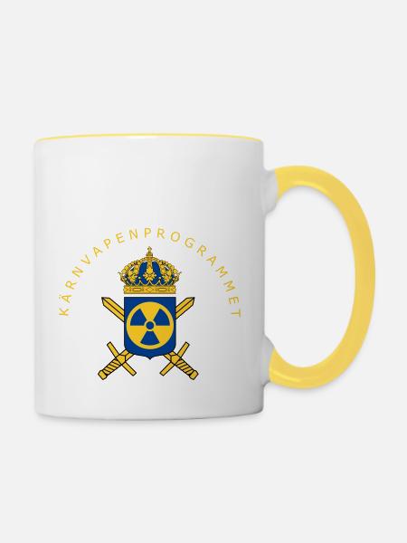 Das schwedische Atomwaffenprogramm - Tasse zweifarbig - Weiß/Gelb