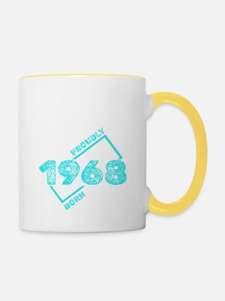 1968 - Tasse zweifarbig - Weiß/Gelb