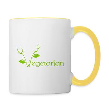 Proud To Be A Vegetarian - Contrasting Mug - white/yellow - Right