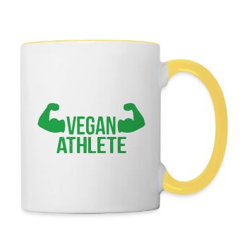 Vegan Athlete - Contrasting Mug - white/yellow - Right