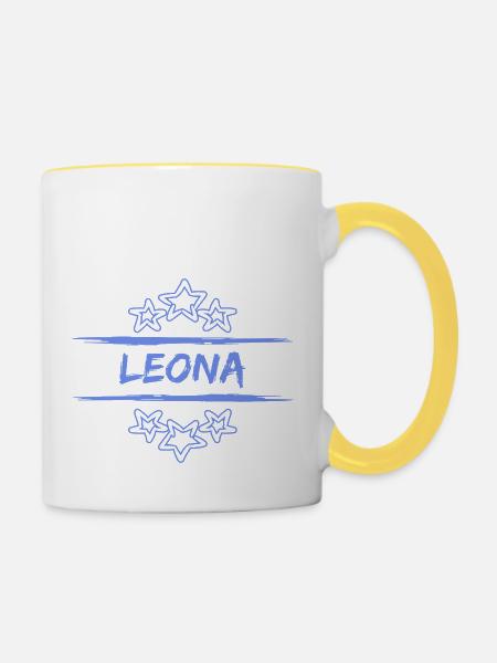Leona - Tasse zweifarbig - Weiß/Gelb