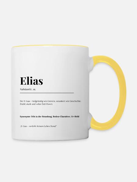 Elias - Tasse zweifarbig - Weiß/Gelb