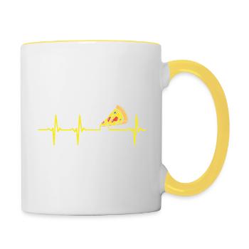 Pizza Heartbeat - Contrasting Mug - white/yellow - Right