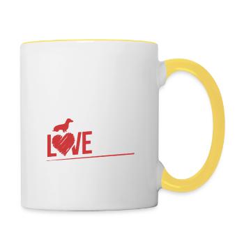 I Love Dog - Contrasting Mug - white/yellow - Right