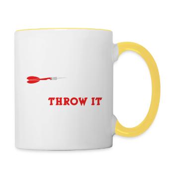 Just Throw It Darts - Contrasting Mug - white/yellow - Right