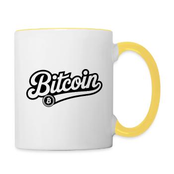 Bitcoin - Cool Finance Logo - Contrasting Mug - white/yellow - Right