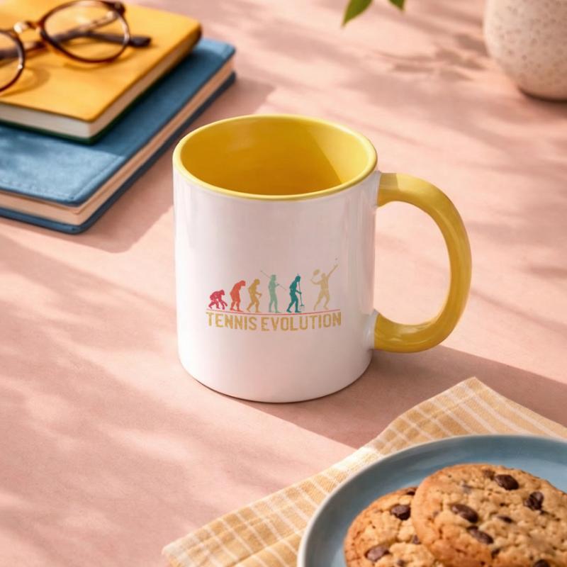 Tennis Evolution Evolution Conception graphique Mug contrasté