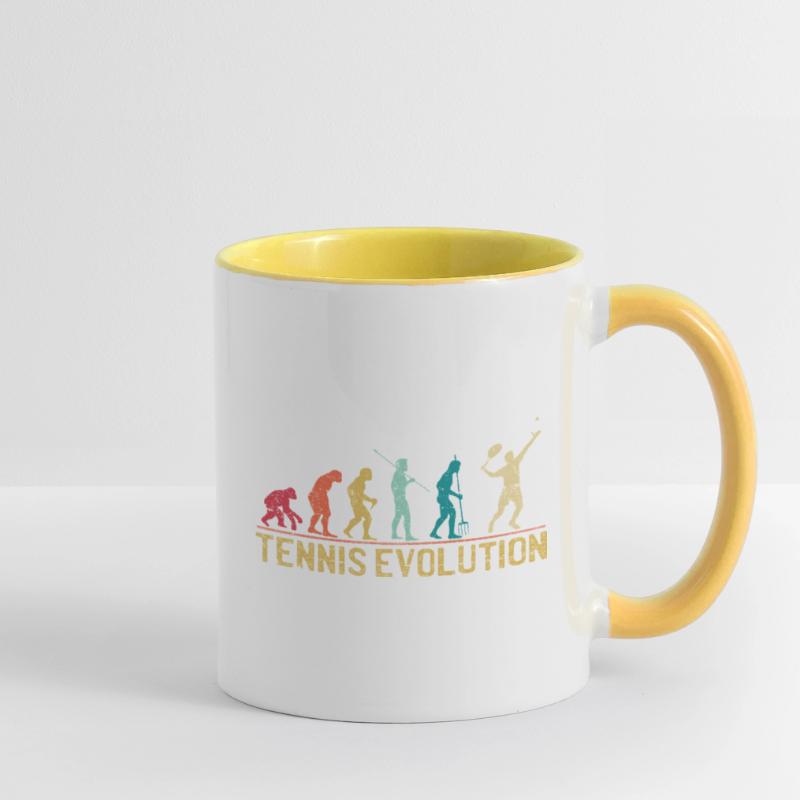 Tennis Evolution Evolution Conception graphique Mug contrasté