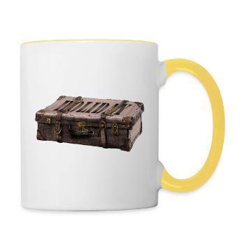 Valise d'aventure au design explorateur - Mug contrasté - blanc/jaune - Droite