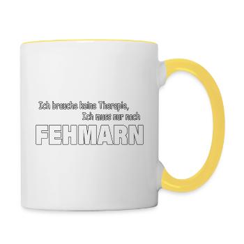 Therapie FEHMARN - Tasse zweifarbig - Weiß/Gelb - Rechts