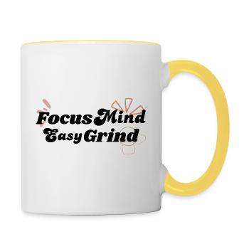 Design de typographie Bohème Vintage Retro Boho - Mug contrasté - blanc/jaune - Droite