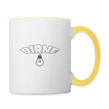 Poire - Mug contrasté - blanc/jaune - Droite