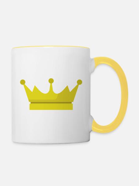 Krone - Tasse zweifarbig - Weiß/Gelb