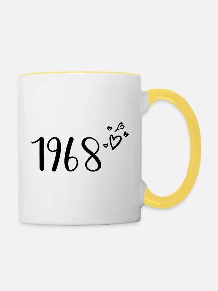 1968 - Tasse zweifarbig - Weiß/Gelb