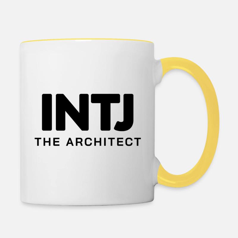 INTJ – L’Architecte | Design minimaliste - Mug contrasté - blanc/jaune