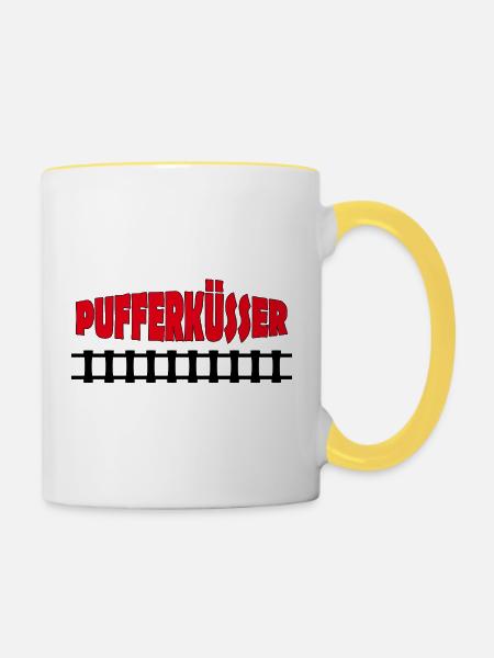 PUFFERKÜSSER - Tasse zweifarbig - Weiß/Gelb