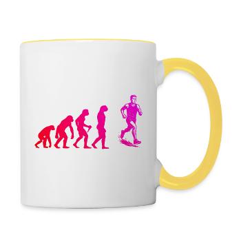 Running perfect for any race - Contrasting Mug - white/yellow - Right