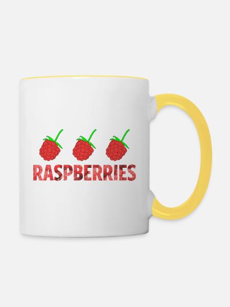 RASPBERRIES - Tasse zweifarbig - Weiß/Gelb