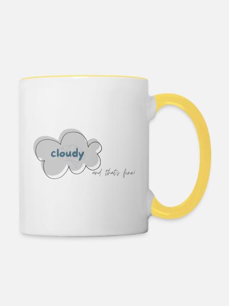 cloudy_person - Tasse zweifarbig - Weiß/Gelb