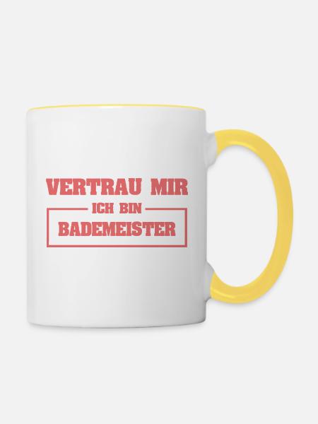 Bademeister - Tasse zweifarbig - Weiß/Gelb